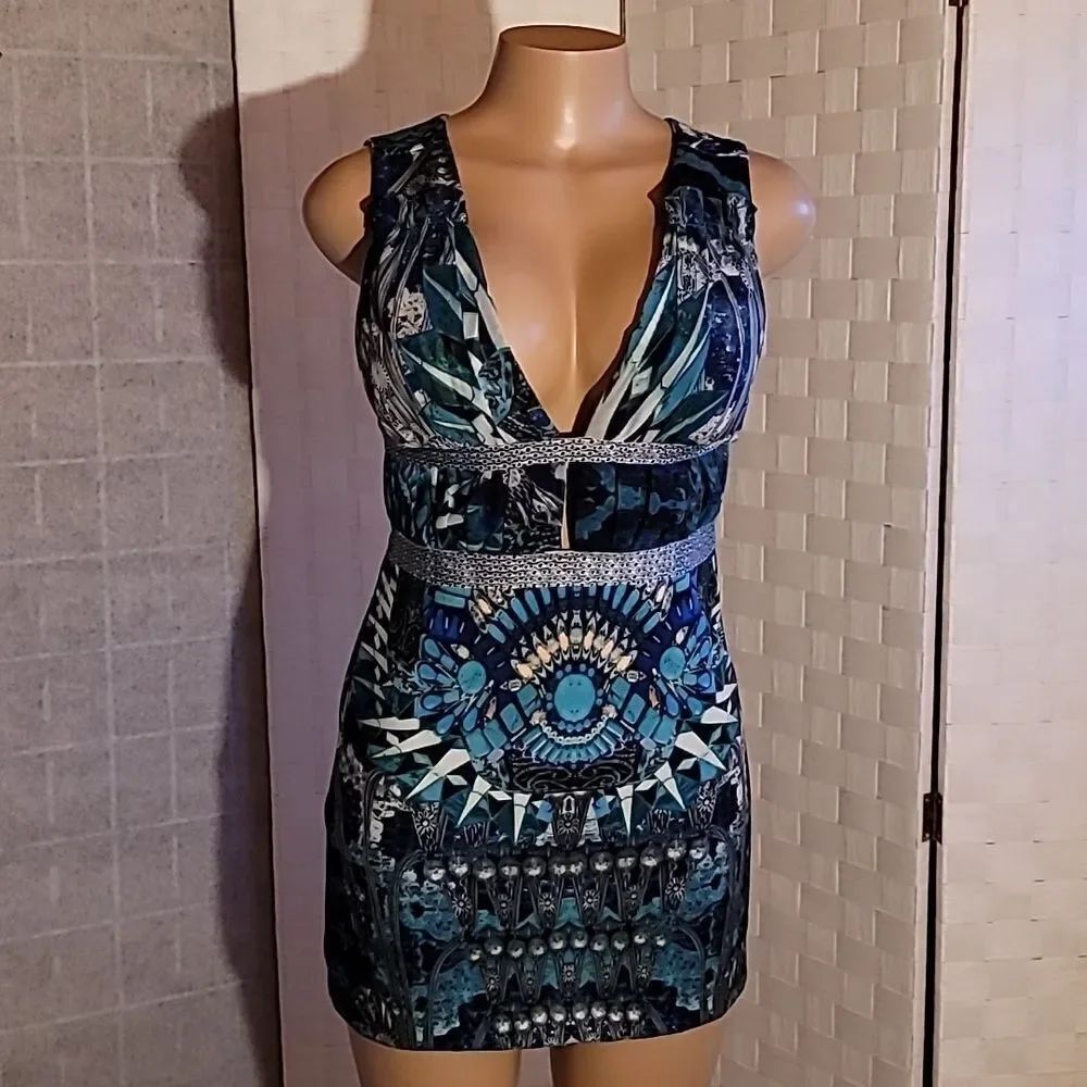 BRAND NEW DIVINA PELE SLEEVELESS MINI PRINT MULTI-COLOR DRESS